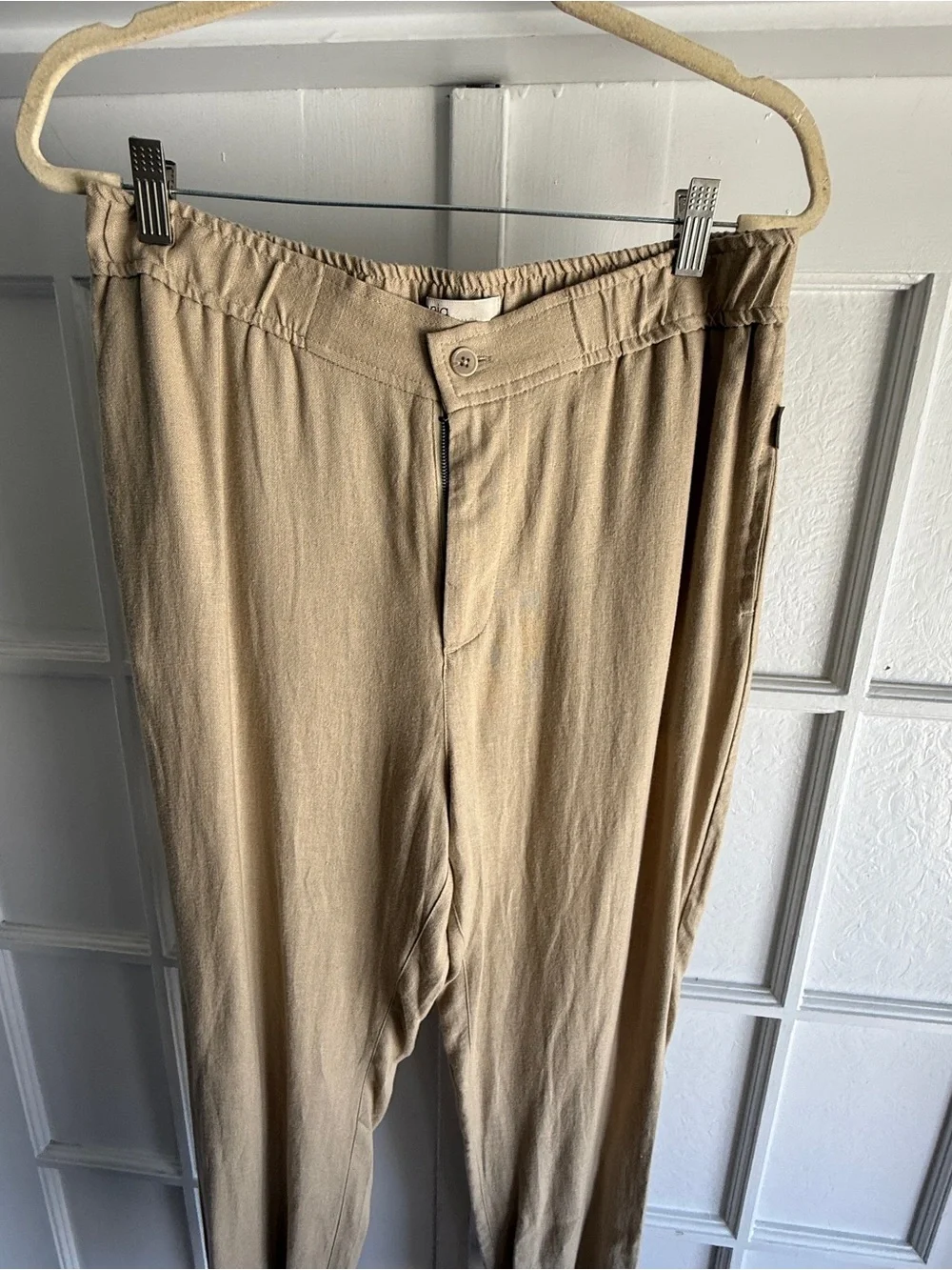 Onia Men’s Beige Knit Lounge Pants Elastic Waist Drawstring Large
